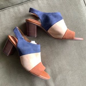 Artisan Camel, Beige, Blue Heels
